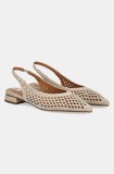Answear Lab balerini de piele culoarea bej, cu toc deschis