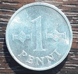 (M2346) MONEDA FINLANDA - 1 PENNI 1976, STARE BUNA, Europa, Aluminiu