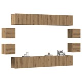VidaXL Set dulap TV 8 piese montat pe perete Stejar artizanal