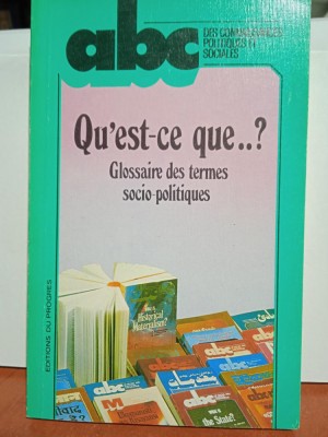 Qu&amp;rsquo;est-ce que&amp;hellip;? Glossaire des termes socio-politiques foto