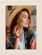 Rama foto clasica HAES DECO, plastic/sticla/MDF, crem, 15,8 x 21 x 1,4 cm