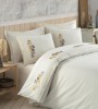 Lenjerie Pat Valentini Bianco Deluxe YT064-1 Ecru, Bumbac 100%, Brodata, 200x220, 240x260, 50x70