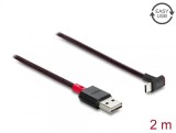 Cablu EASY-USB 2.0-A la USB Type C drept/unghi sus/jos T-T 2m Negru, Delock 81551