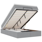 Cumpara ieftin Cadru de pat otoman cu saltea tesatura gri deschis 120x190 cm