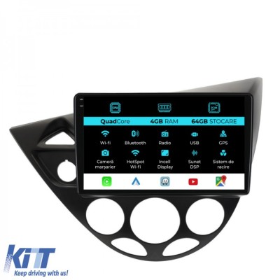 Navigatie Dedicata Ford Focus MK1 (1998-2004),QuadCore, 9Inch, 4Gb Ram, 64Gb Stocare, Carplay Performance AutoTuning foto
