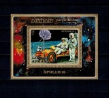 Ajman 1971 - Cosmonautica, Apollo 15, vehiculul lunar, colita dantelata neuzata