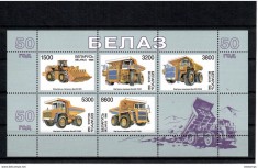 !!! BELARUS - CAMIOANE BELAZ 1998 , BLOC - NESTAMPILAT / TRANSPORTURI