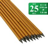 Cumpara ieftin Set 25 araci de gradina, suport pentru rosii, castraveti si fasole, metal acoperit cu PVC, rezistenti la rugina, maro, 210x1.6 cm, Artool