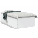 VidaXL Cadru de pat, alb, 75x190 cm, lemn prelucrat