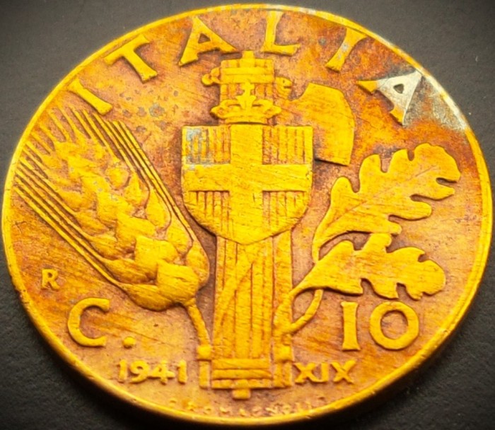 Moneda istorica 10 CENTESIMI - ITALIA FASCISTA, anul 1941 * cod 2878