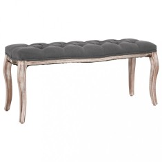Gossi banca, gri inchis, 110x38x48 cm, panza si lemn masiv