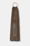 Moschino eșarfă de l&acirc;nă culoarea gri, cu imprimeu, M5791 50229