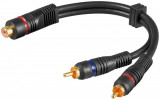 Cablu audio video RCA mama - 2x RCA tata contacte aurite 0.2m, Goobay