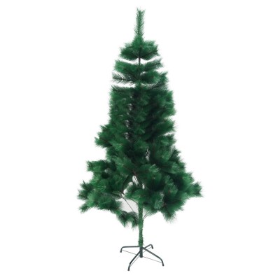 Brad artificial tip pin de craciun verde, pentru interior/exterior, inaltime 180 cm, suport metalic inclus foto