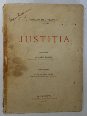 GIORGIO DEL VECCHIO , JUSTITIA , BUCURESTI 1936 foto