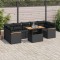 vidaXL Set mobilier grădină perne 8 piese negru, poliratan/lemn acacia 3327457