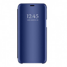 Husa compatibila cu Samsung Galaxy A21s Clear View Flip Mirror Stand, Blue
