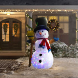 Decoratiune de Craciun Model Om de Zapada Gonflabil Iluminat LED RGB, Inaltime 120 cm, Familly Christmas