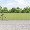 Gossi gard din plasa sudata cu 7 stalpi flansati gri 0.6x10 m otel