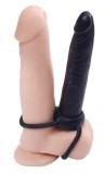 Strap-On Dublu Double Trouble, Negru, 15 cm