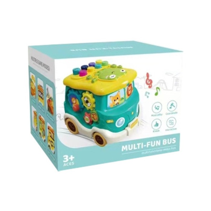 Jucarie Multifunctionala Autobuz Interactiv cu sunete, lumini și activități educative, +3 ani