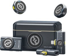 Lavaliera Universala Hollyland Lark M2 Combo Wireless Lavalier Microphone Duo Shine Charcoal foto