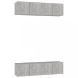 Cumpara ieftin Dulapuri TV, 4 piese, gri beton, 60x30x30 cm, lemn prelucrat