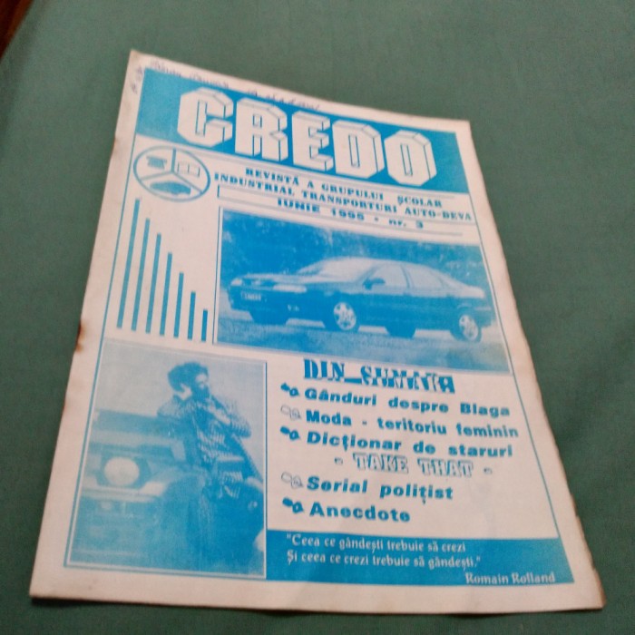 REVISTA CREDO NR.3 /1995-A GRUPULUI SCOLAR TRANSPORTURI AUTDEVA