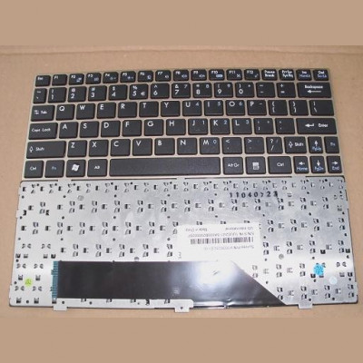 Tastatura laptop noua MSI U135 U160 Golden Frame Black US foto