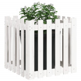 Jardiniera gradina design gard, alb, 60x60x60 cm lemn masiv pin GartenMobel Dekor, vidaXL