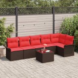 vidaXL Set de canapele pentru grădină 7 pcs Maro poliratan 3354063