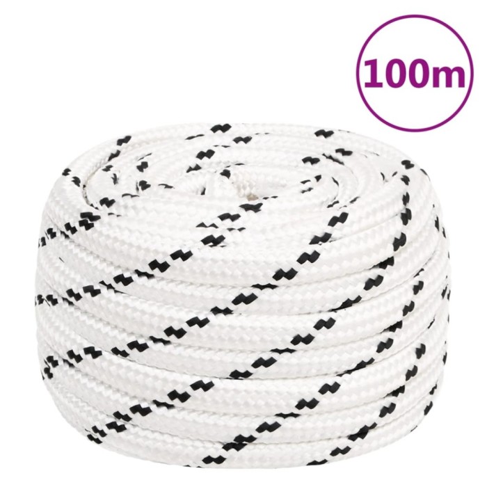 Fr&acirc;nghie de lucru, alb, 16 mm, 100 m, poliester