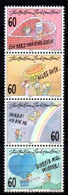 LIECHTENSTEIN 1995, Felicitari, Arta, Grafica, serie neuzata, MNH foto