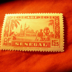 Timbru Senegal colonie franceza 1935 Moschee , val. 1,25 fr