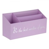 Suport Pixuri Carton, Model Lila, Imprimeu Argintiu, 22x8x11cm, 3 Compartimente, Oem