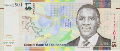 Bancnota Bahamas 1 Dolar 2017 - PNew UNC foto