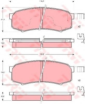 Set placute frana,frana disc MITSUBISHI PAJERO IV (V8_W, V9_W) (2006 - 2016) TRW GDB3110 foto