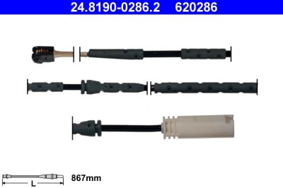 ATE 24.8190-0286.2 senzor de avertizare,uzura placute de frana foto