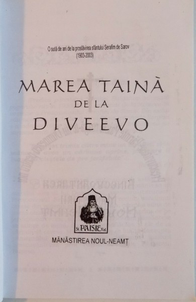 MAREA TAINA DE LA DIVEEVO