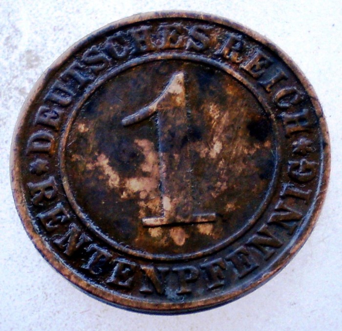 7.672 GERMANIA WEIMAR 1 RENTENPFENNIG 1924 F