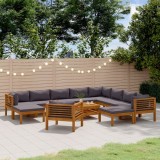 Gossi set mobilier gradina cu perne, 12 piese, lemn masiv de acacia