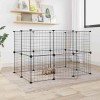 Cușcă animale de companie cu ușă 20 panouri negru 35x35 cm oțel