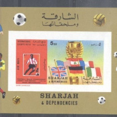 Sharjah 1970 Sport, Soccer, Football, imperf.sheet, MNH S.034