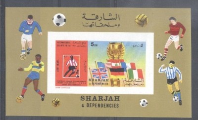 Sharjah 1970 Sport, Soccer, Football, imperf.sheet, MNH S.034 foto