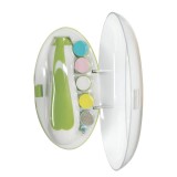 Set pila electrica pentru copii si bebelusi, flippy, abs, 6 accesorii, cu lumina led, verde alb