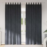 VidaXL Draperii opace cu agățătoare, 2 buc., gri deschis, catifea