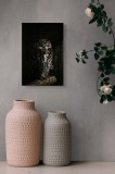 Tablou Canvas, "Bufniță odihnindu-se &icirc;n &icirc;ntuneric", Bufniță, &Icirc;ntuneric, Penaj, Crepuscul, Ramură, Camuflaj, Noapte, Mister, Liniște, 26 x 39 cm, CMCLA