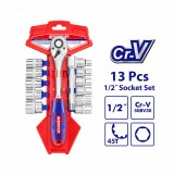 Cumpara ieftin Set tubulare cu clichet 1/2&Prime; 13 buc
