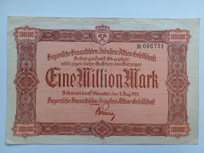 Germania -1000000 1.000.000 marci mark 1923 -Rar foto