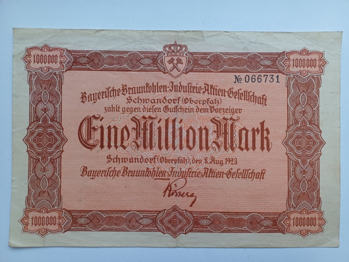 Germania -1000000 1.000.000 marci mark 1923 -Rar